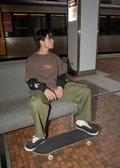 Long Sleeve<Afends Double Trouble  - Layered Boxy Tee Coffee