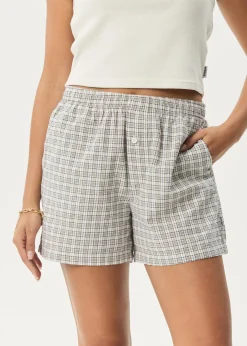 Sets & Co-Ords|Shorts<Afends Drew  - Seersucker Boxer Short Taupe Check