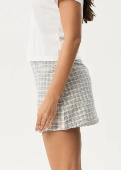 Sets & Co-Ords|Skirts<Afends Drew  - Seersucker Mini Skirt Taupe Check