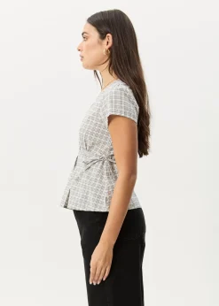 Sets & Co-Ords|Tees & Shirts<Afends Drew - Seersucker Tie Top Taupe Check