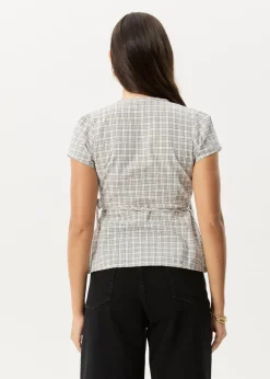 Sets & Co-Ords|Tees & Shirts<Afends Drew - Seersucker Tie Top Taupe Check