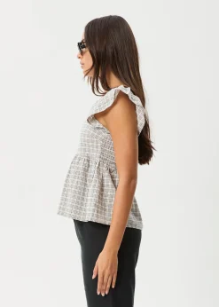 Sets & Co-Ords|Tees & Shirts<Afends Drew - Seersucker Top Taupe Check