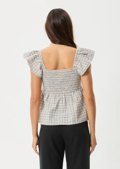 Sets & Co-Ords|Tees & Shirts<Afends Drew - Seersucker Top Taupe Check