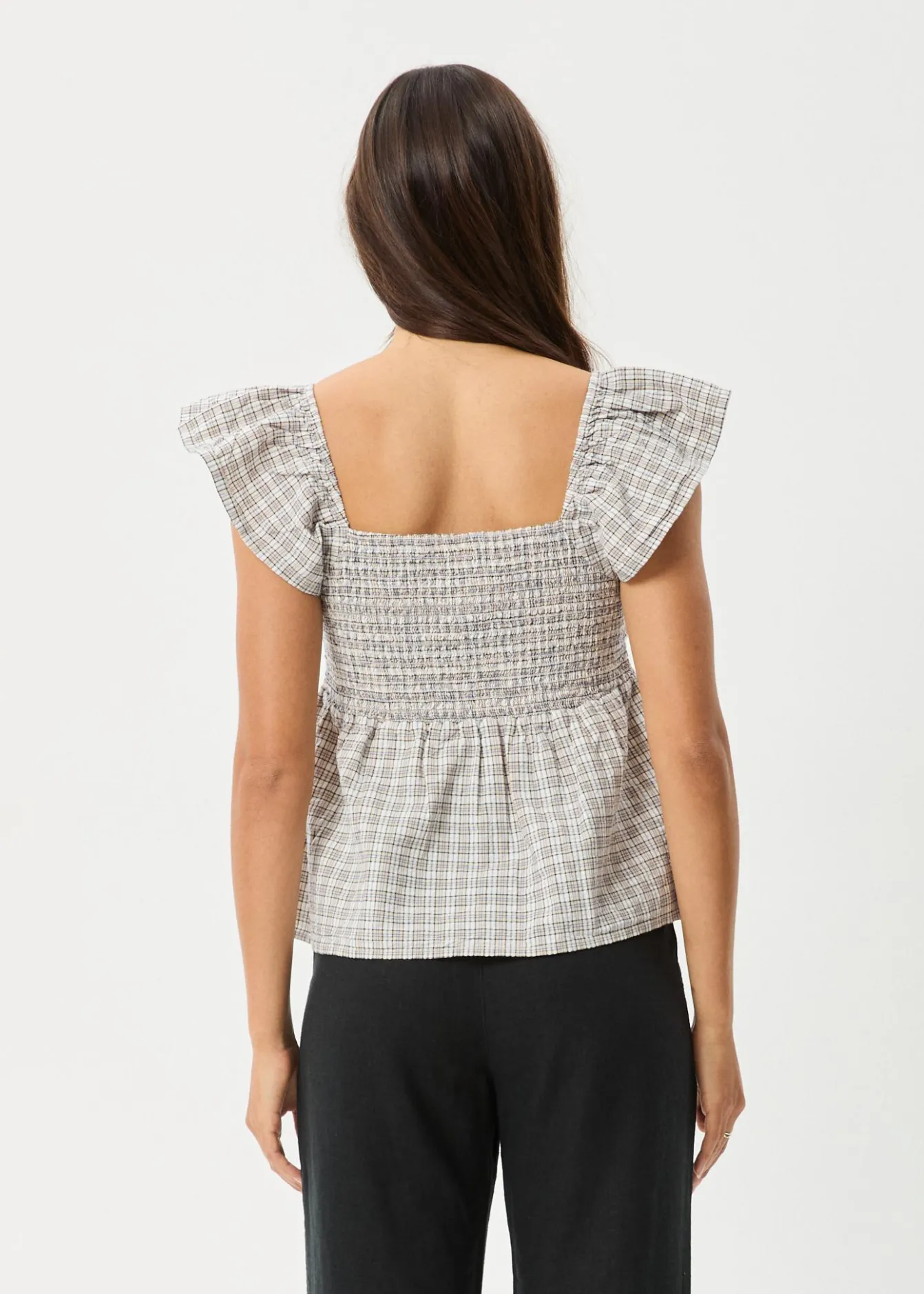 Sets & Co-Ords|Tees & Shirts<Afends Drew - Seersucker Top Taupe Check