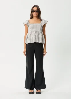 Sets & Co-Ords|Tees & Shirts<Afends Drew - Seersucker Top Taupe Check