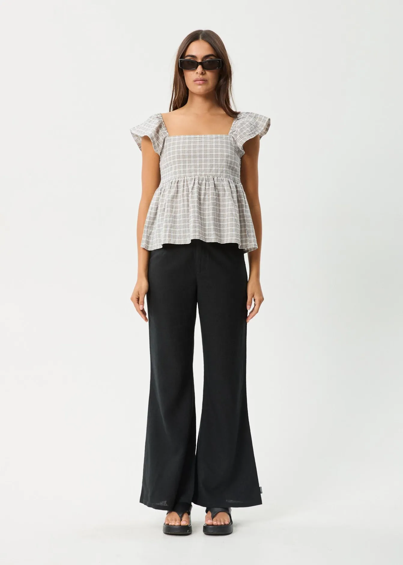 Sets & Co-Ords|Tees & Shirts<Afends Drew - Seersucker Top Taupe Check