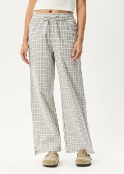 Pants|Sets & Co-Ords<Afends Drew  - Seersucker Wide Leg Pant Taupe Check