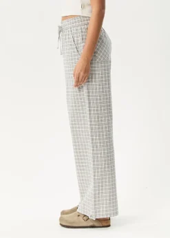 Pants|Sets & Co-Ords<Afends Drew  - Seersucker Wide Leg Pant Taupe Check
