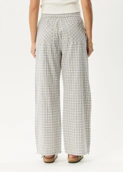 Pants|Sets & Co-Ords<Afends Drew  - Seersucker Wide Leg Pant Taupe Check