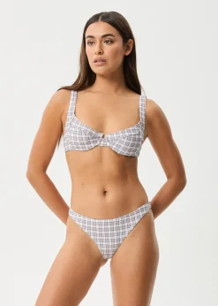 Swimwear<Afends Drew Check  - Bikini Top Taupe Check