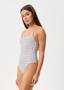 Swimwear<Afends Drew Check  - One Piece Taupe Check
