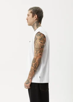 Sleeveless<Afends Earthling  - Sleeveless Tee White
