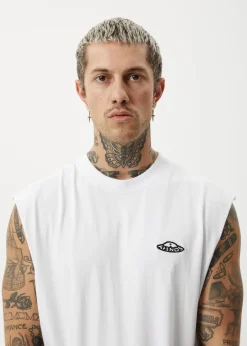 Sleeveless<Afends Earthling  - Sleeveless Tee White