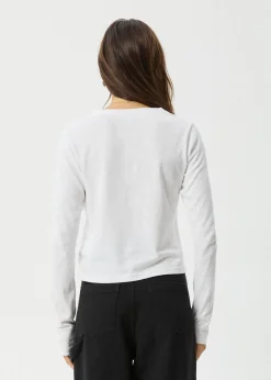 Long Sleeve|Essentials<Afends Elevate  - Long Sleeve Tee White