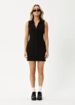 Essentials|Dresses<Afends Eliza  - Rib Mini Dress Black