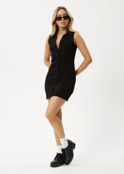 Essentials|Dresses<Afends Eliza  - Rib Mini Dress Black