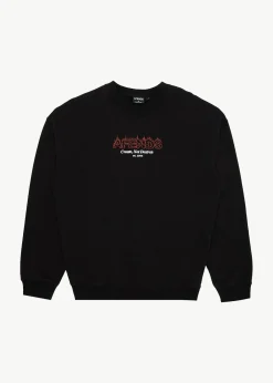Sweaters & Hoodies<Afends Ember  - Crew Neck Jumper Black