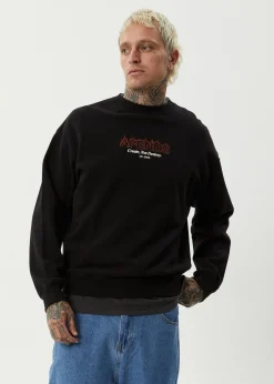 Sweaters & Hoodies<Afends Ember  - Crew Neck Jumper Black