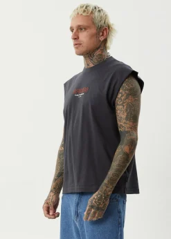 Sleeveless<Afends Ember  - Sleeveless Tee Charcoal