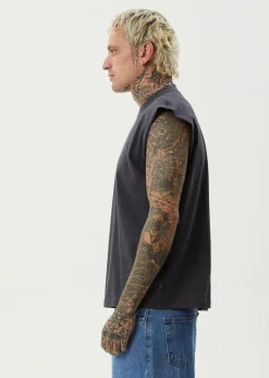 Sleeveless<Afends Ember  - Sleeveless Tee Charcoal