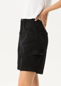 Shorts|Essentials<Afends Emilie  - Denim Workwear Short Washed Black
