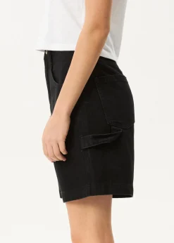 Shorts|Essentials<Afends Emilie  - Denim Workwear Short Washed Black