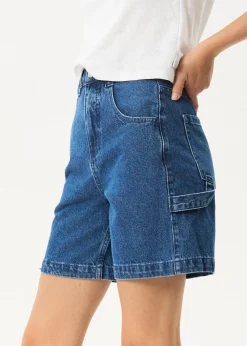 Shorts|Essentials<Afends Emilie  - Denim Workwear Short Authentic Blue