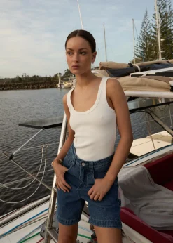 Shorts|Essentials<Afends Emilie  - Denim Workwear Short Authentic Blue