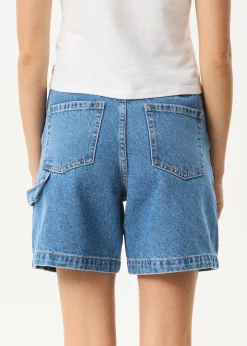 Shorts|Essentials<Afends Emilie  - Denim Workwear Short Worn Blue