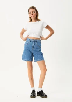 Shorts|Essentials<Afends Emilie  - Denim Workwear Short Worn Blue