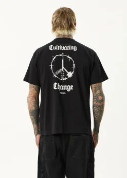 T-Shirts<Afends Energy  - Boxy Tee Black