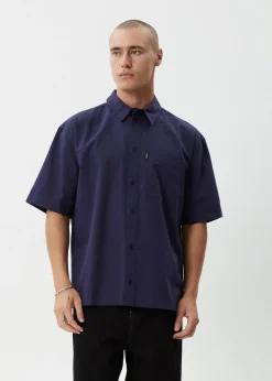 Shirts<Afends Everyday  - Short Sleeve Shirt Deep Sea
