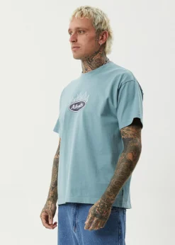 T-Shirts<Afends Fast Forward  - Heavyweight Boxy Tee Ocean Spray