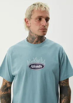 T-Shirts<Afends Fast Forward  - Heavyweight Boxy Tee Ocean Spray