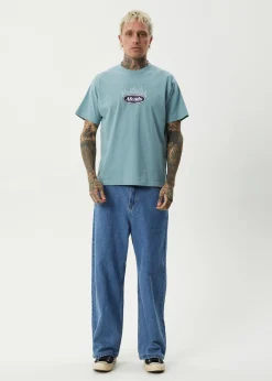 T-Shirts<Afends Fast Forward  - Heavyweight Boxy Tee Ocean Spray