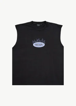 Sleeveless<Afends Fast Forward  - Sleeveless Tee Stone Black
