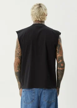 Sleeveless<Afends Fast Forward  - Sleeveless Tee Stone Black