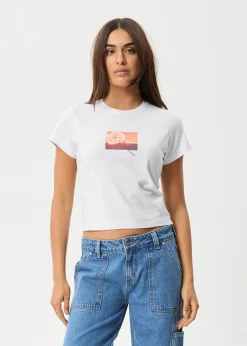 Tees & Shirts<Afends Film  - Baby Tee White