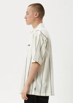 Shirts<Afends Fineline  - Short Sleeve Shirt Limestone