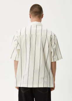 Shirts<Afends Fineline  - Short Sleeve Shirt Limestone