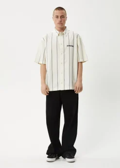 Shirts<Afends Fineline  - Short Sleeve Shirt Limestone