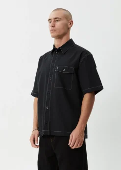 Shirts<Afends Flame  - Short Sleeve Shirt Black