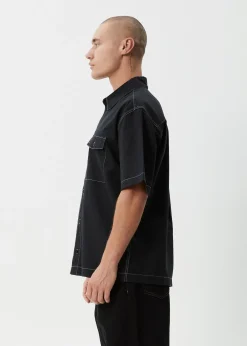 Shirts<Afends Flame  - Short Sleeve Shirt Black