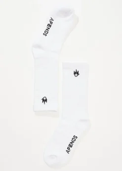 Accessories|Accessories<Afends Flame  - Socks Three Pack White