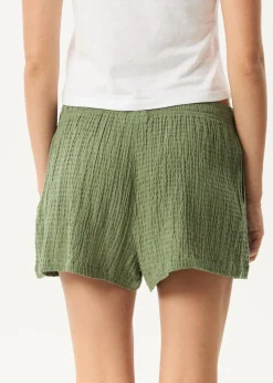 Sets & Co-Ords|Shorts<Afends Focus  - Seersucker Boxer Short Oil Green