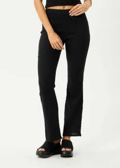 Pants|Sets & Co-Ords<Afends Focus  - Seersucker Flare Pant Black