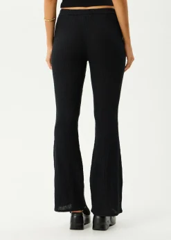 Pants|Sets & Co-Ords<Afends Focus  - Seersucker Flare Pant Black