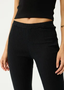 Pants|Sets & Co-Ords<Afends Focus  - Seersucker Flare Pant Black