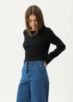 Long Sleeve<Afends Focus  - Seersucker Long Sleeve Top Black