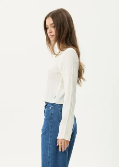 Long Sleeve<Afends Focus  - Seersucker Long Sleeve Top Off White